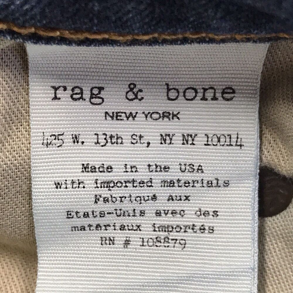 RAG & BONE Dre Jeans Women 28 (32x29) Slim Boyfriend Dark Whiskered Stretch - Picture 15 of 16
